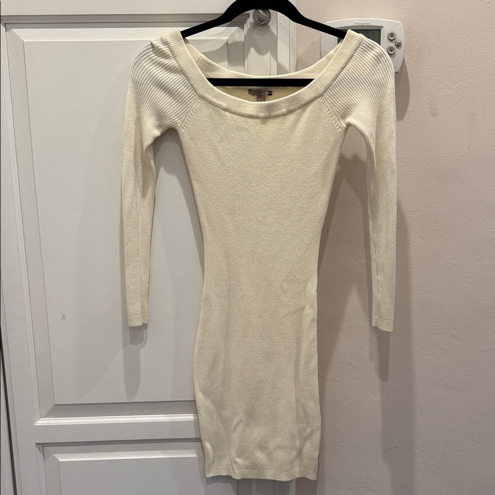 Guess Cream Long Sleeve Dress